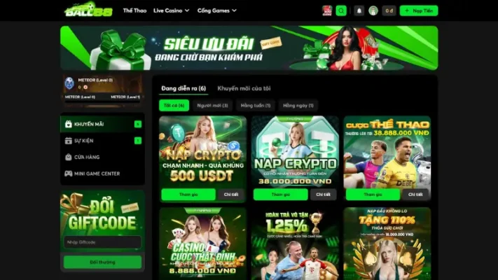 Người chơi được hưởng nhiều lợi ích tại Ball88